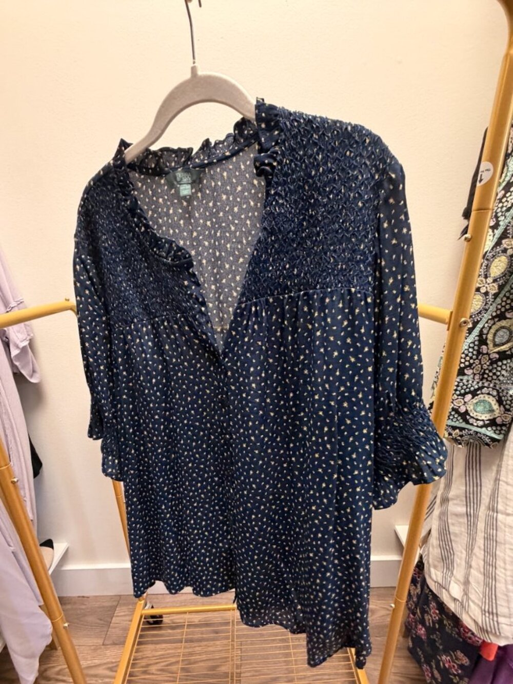 Terra and Sky Ruffle Sleeve Blouse - Picture 2 of 2